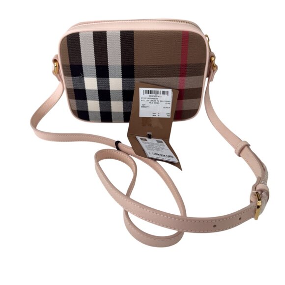 Burberry Small Camera Bag, Pale Cameo, House check leather and fabric, 80850771 - Picture 4 of 16